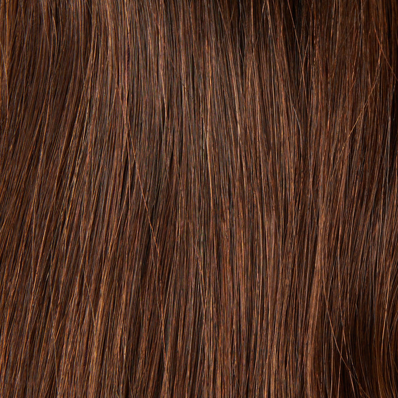 Close-up of hair in #6-8 Medium Brown.