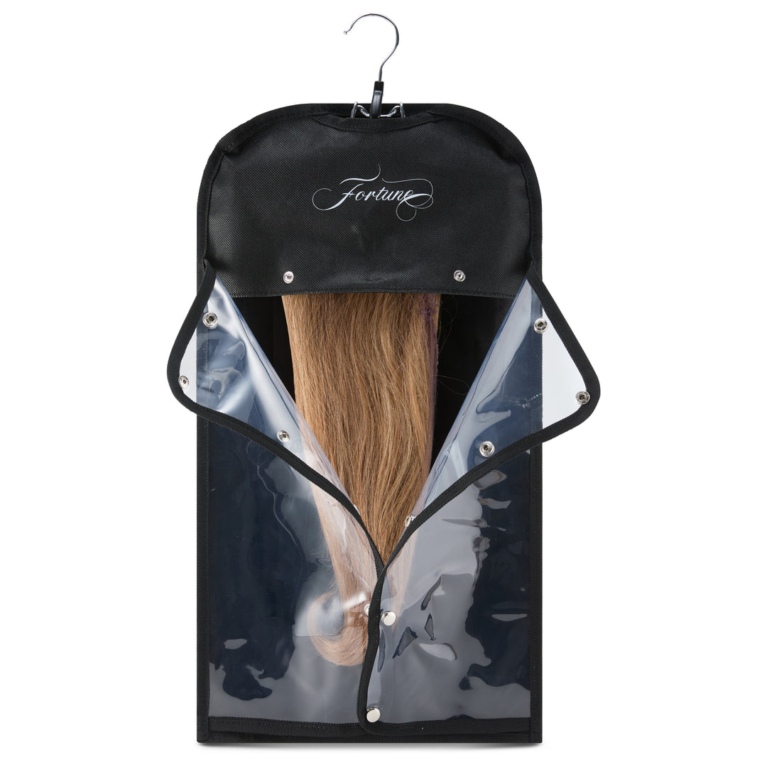 Canvas | Black Halo & Wig Travel Bag with Dual-Use Hanger