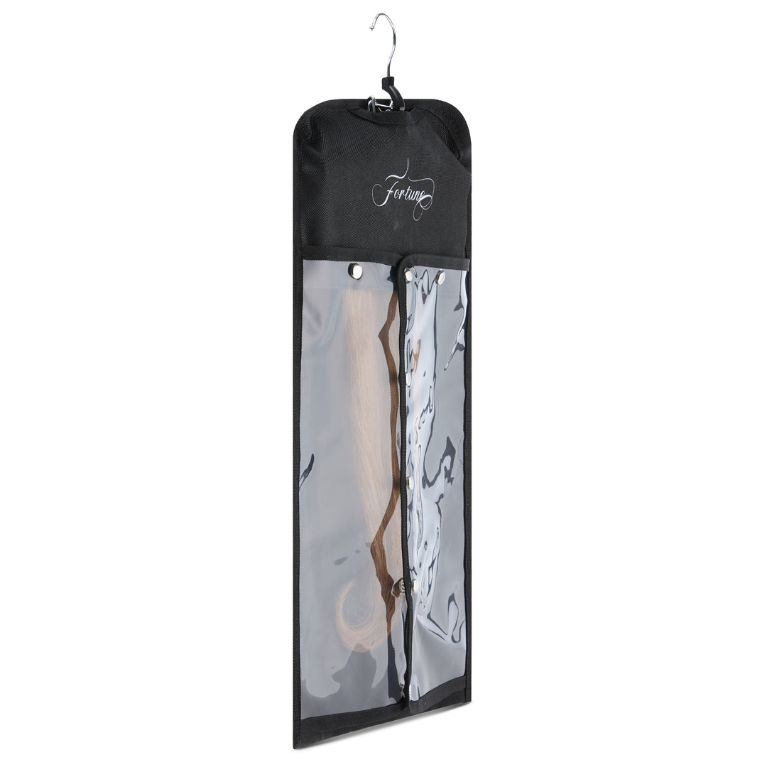 Canvas | Black Halo & Wig Travel Bag with Dual-Use Hanger
