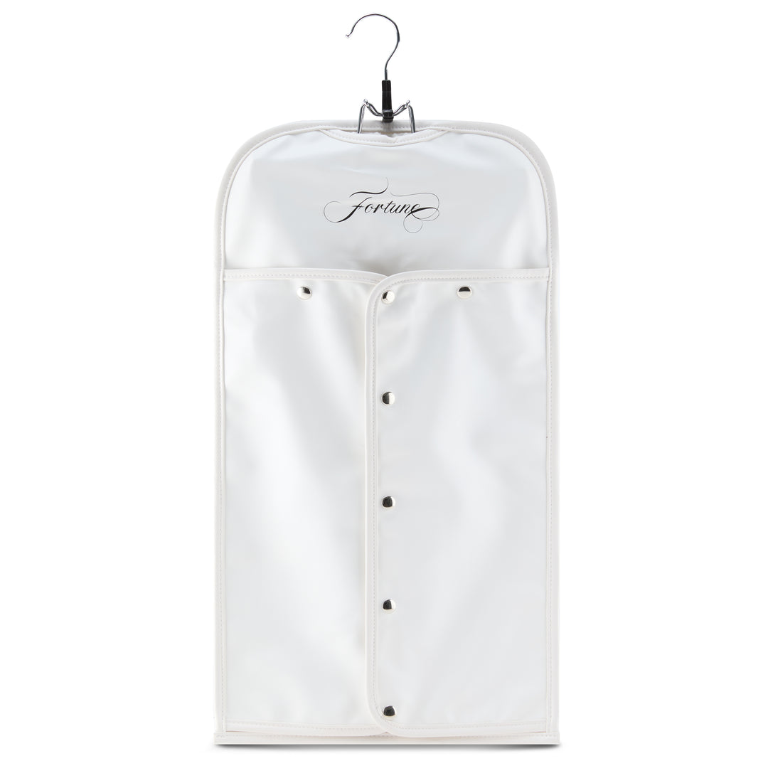 Faux Leather | White Halo & Wig Travel Bag with Dual-Use Hanger