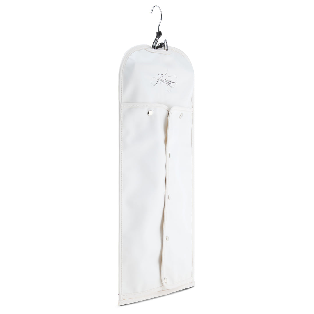 Faux Leather | White Halo & Wig Travel Bag with Dual-Use Hanger