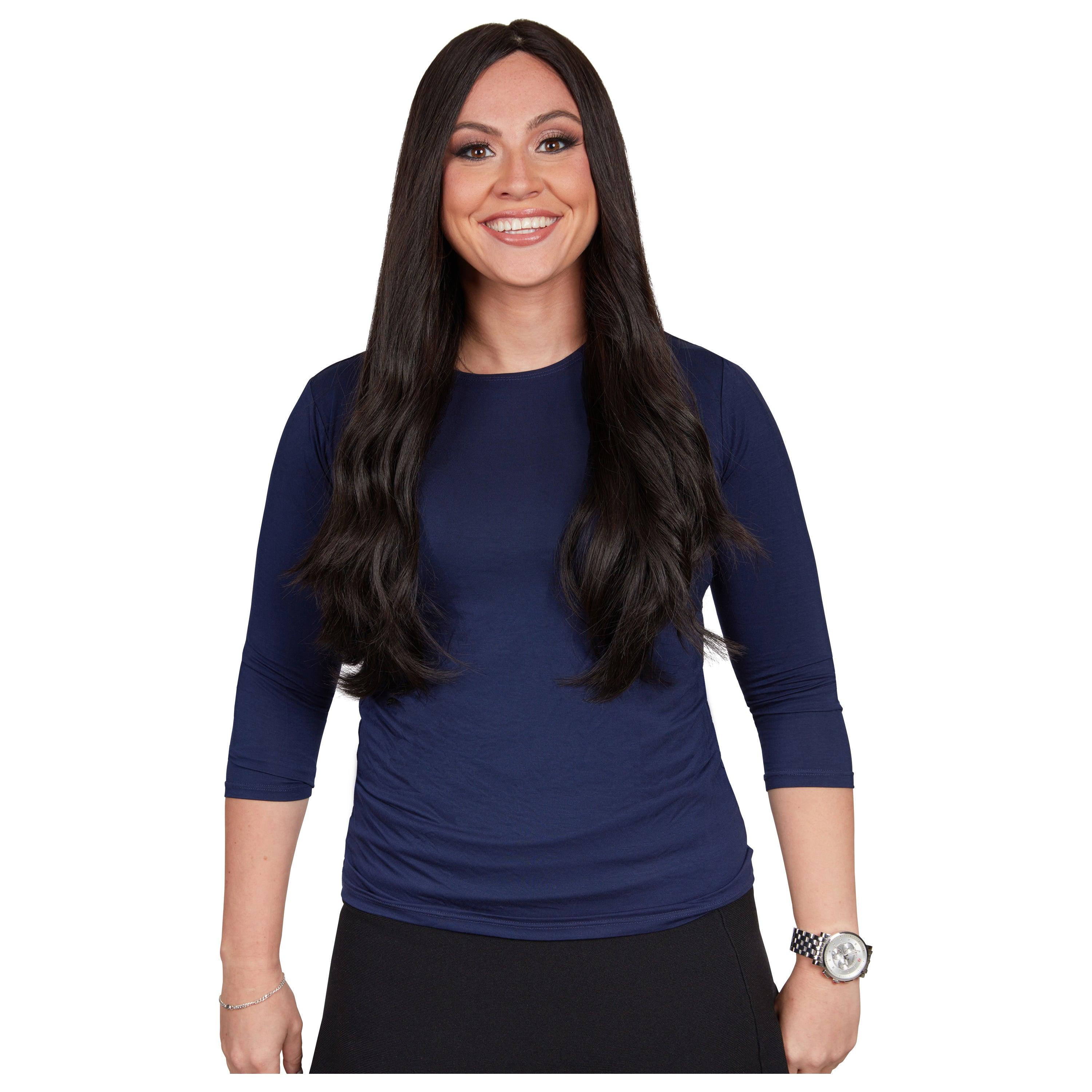 #1B DARKEST BROWN SILK FRENCH TOP WIGS - Fortune Wigs