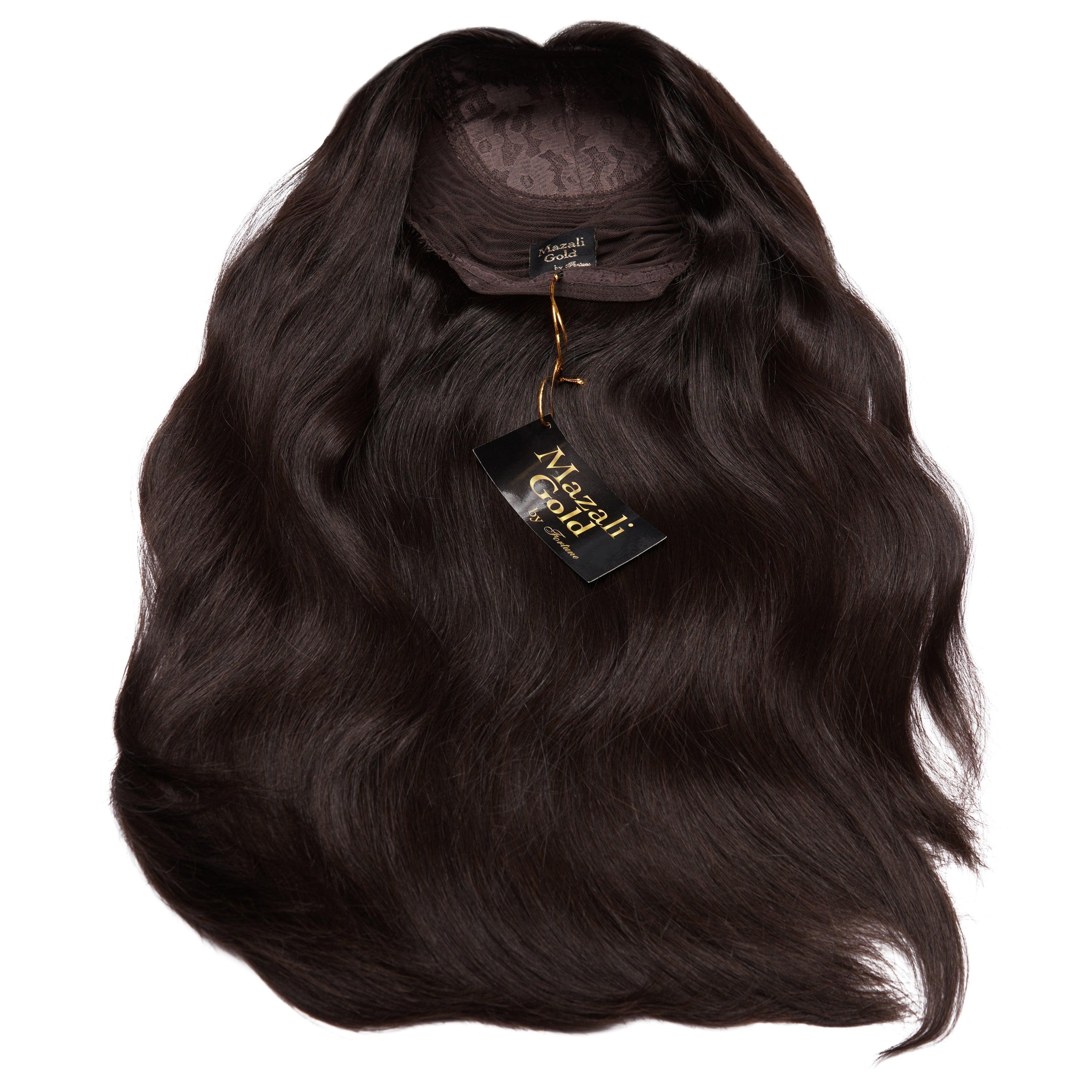 #1B DARKEST BROWN SILK FRENCH TOP WIGS - Fortune Wigs