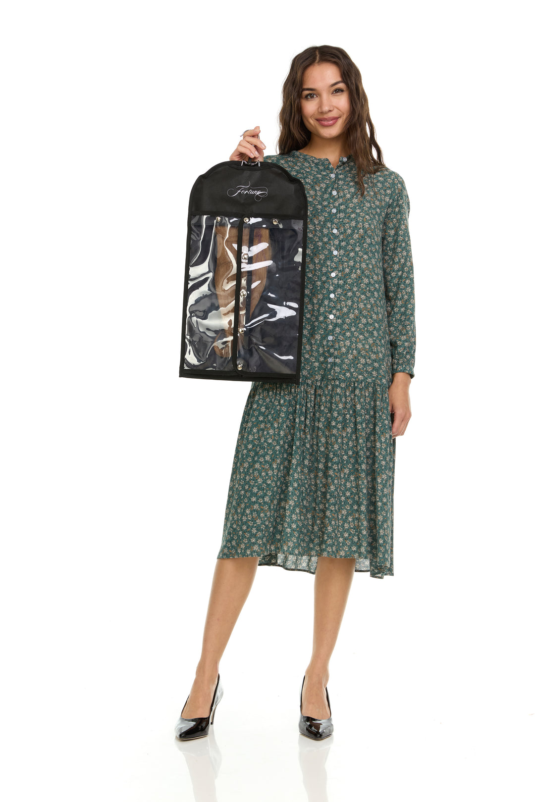 Canvas | Black Halo & Wig Travel Bag with Dual-Use Hanger