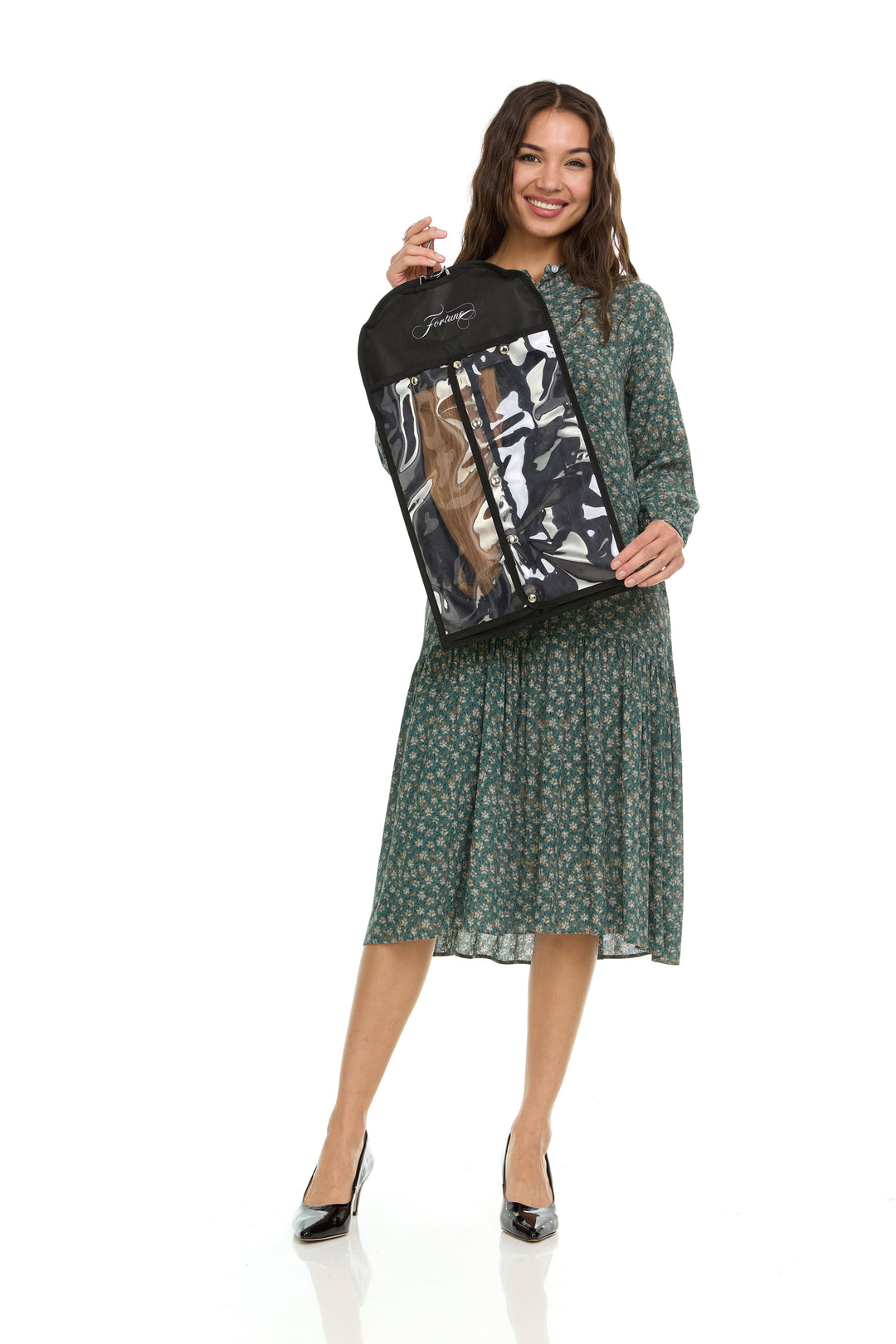 Canvas | Black Halo & Wig Travel Bag with Dual-Use Hanger