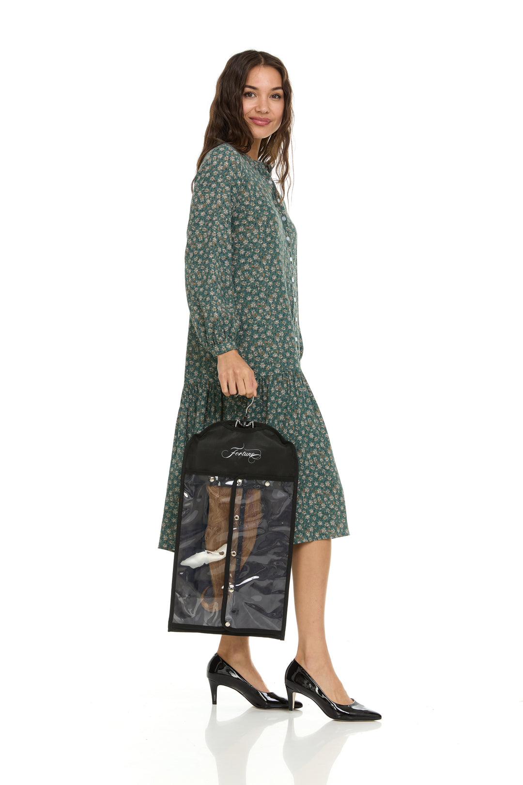 Canvas | Black Halo & Wig Travel Bag with Dual-Use Hanger