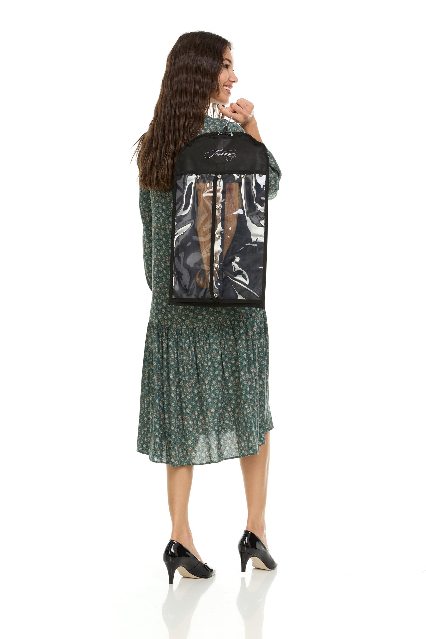 Canvas | Black Halo & Wig Travel Bag with Dual-Use Hanger