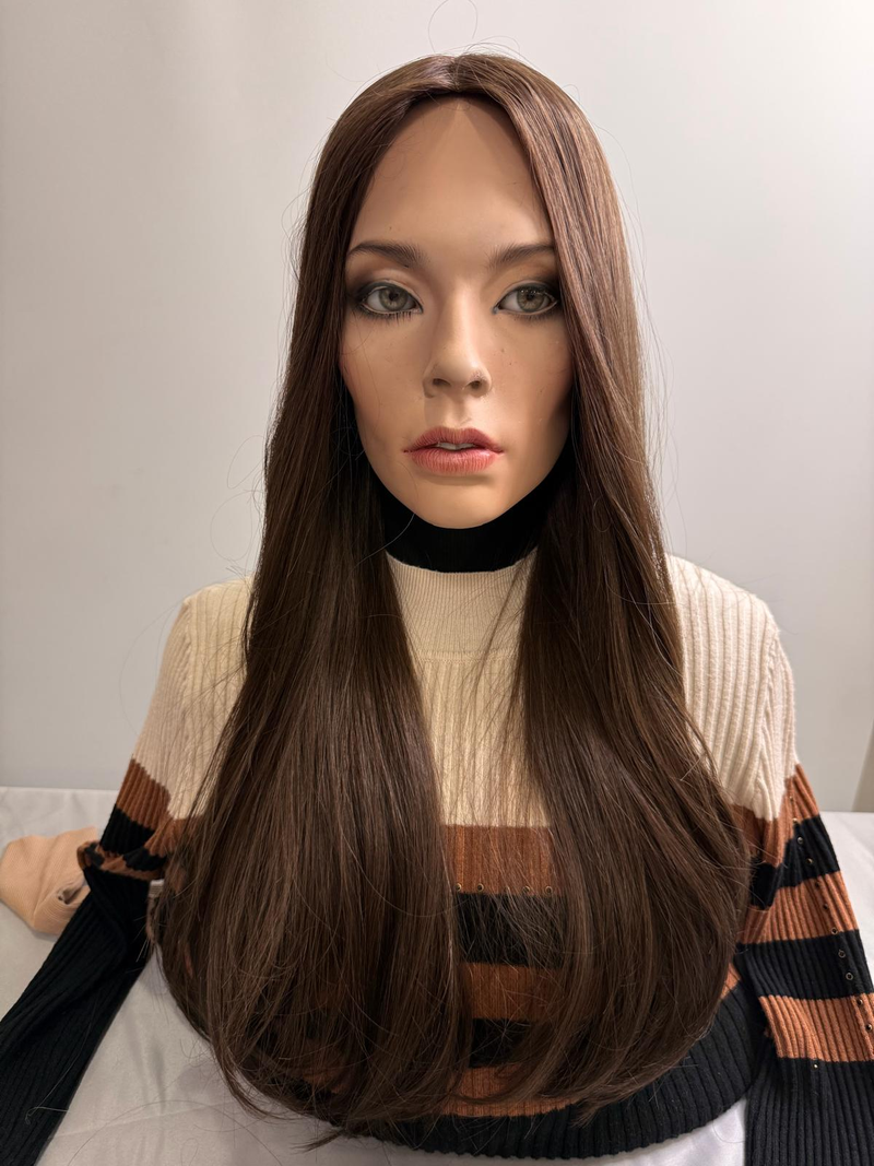 Mazali Silk French Top Wig | 18″ #10/6/8 — front view, item 67