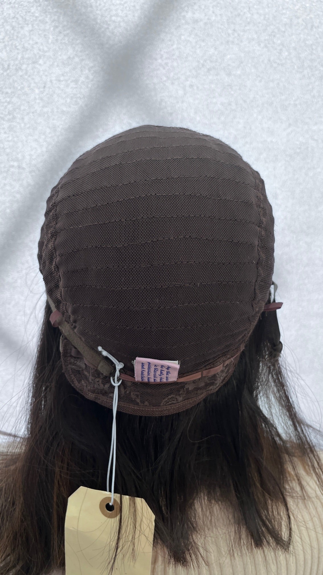 Inside back of the Gali wig cap with its sewn label