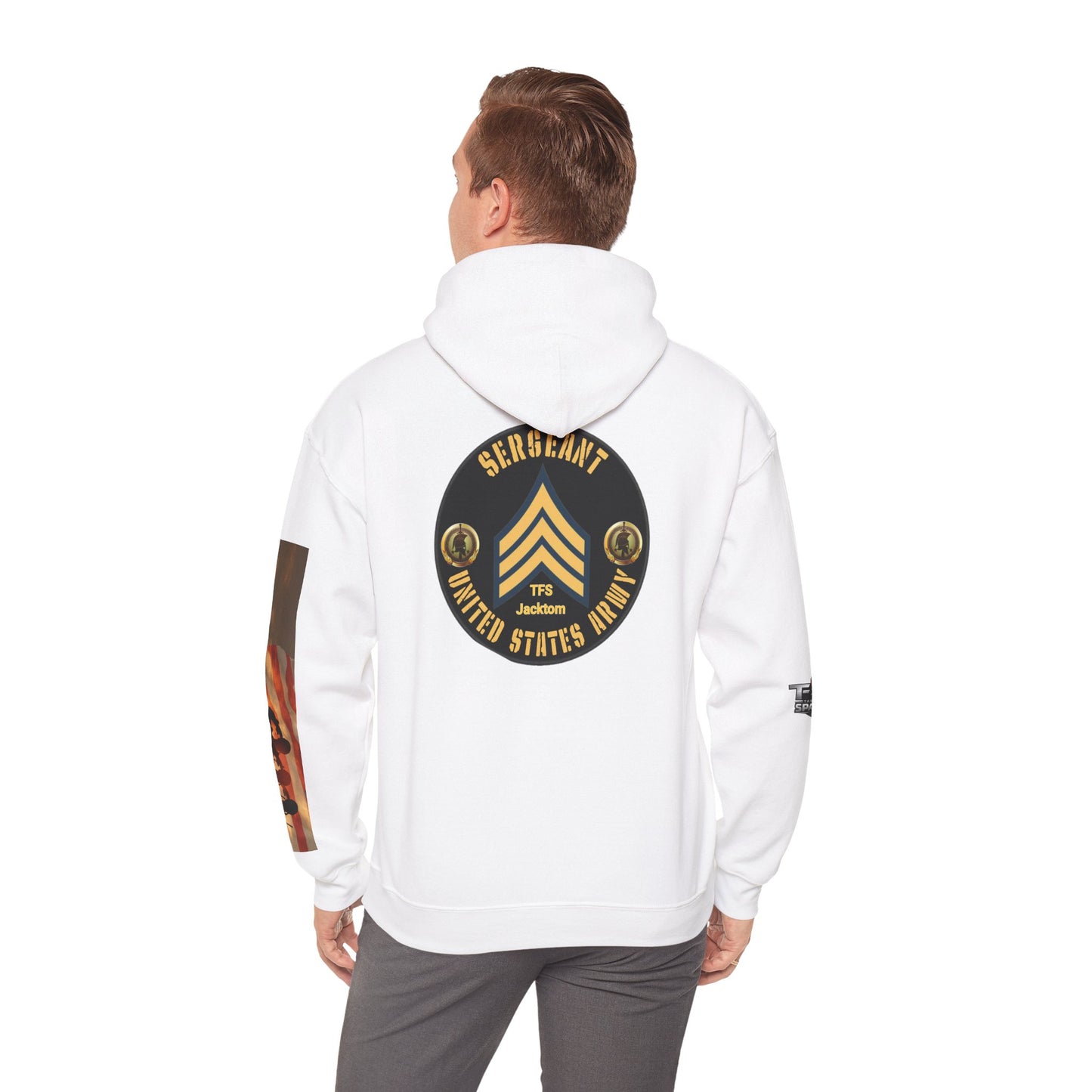 Spartan TFS Army Sergeant Hoodie — US Army Emblem Hoodie with “TFS” Graphic