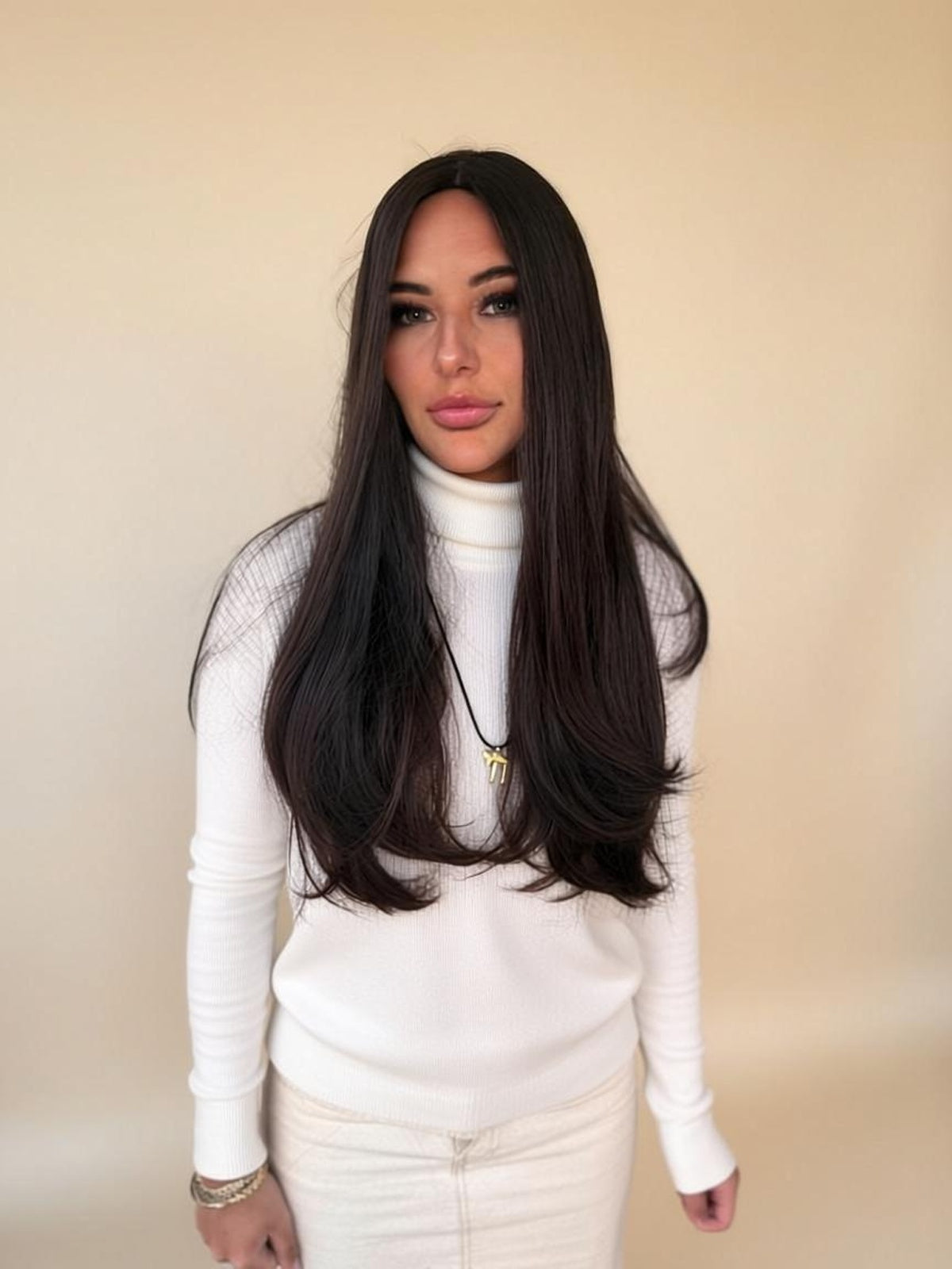 Silk French Top Wig - #1B Darkest Brown