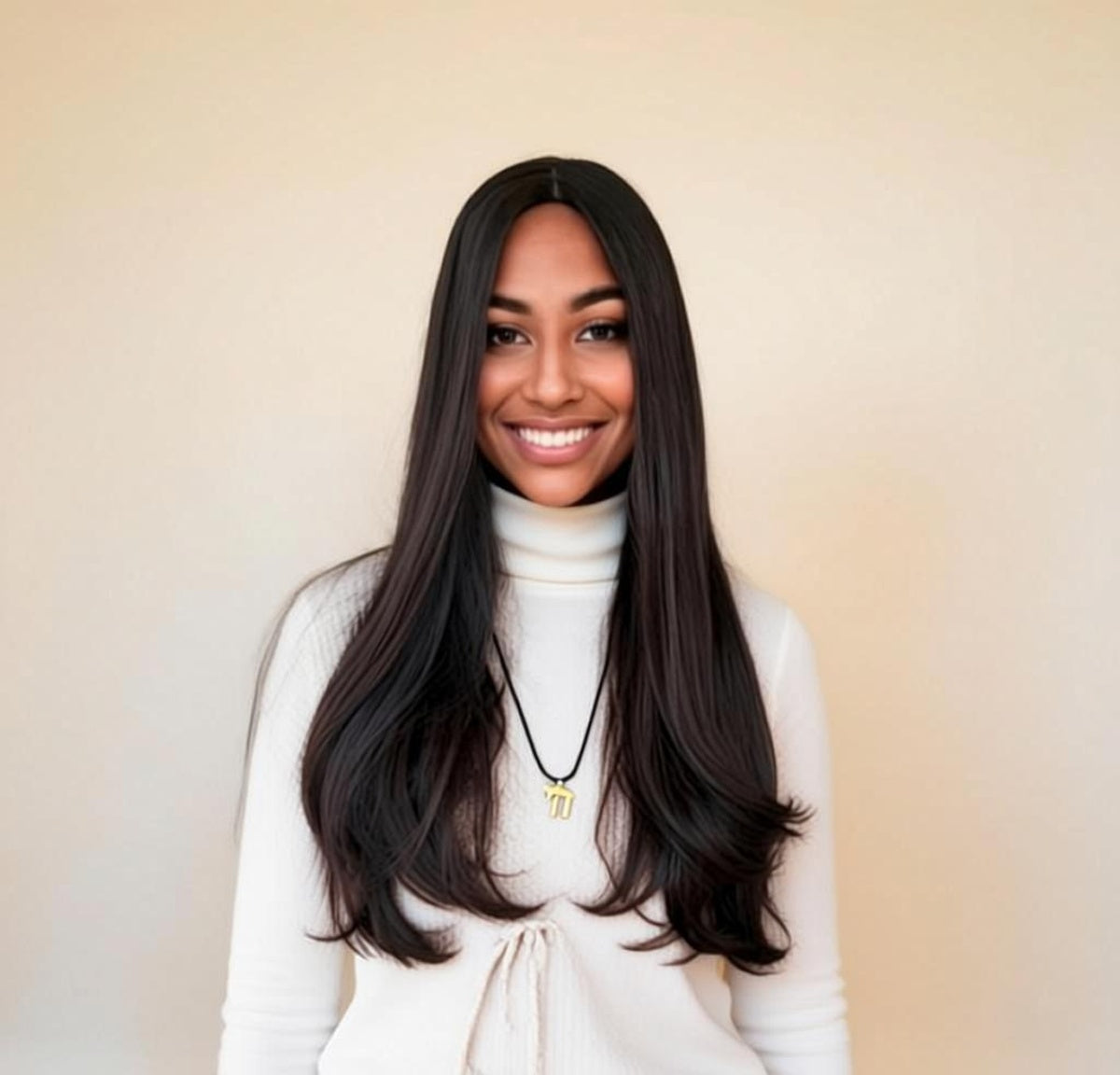 Silk French Top Wig - #1B Darkest Brown