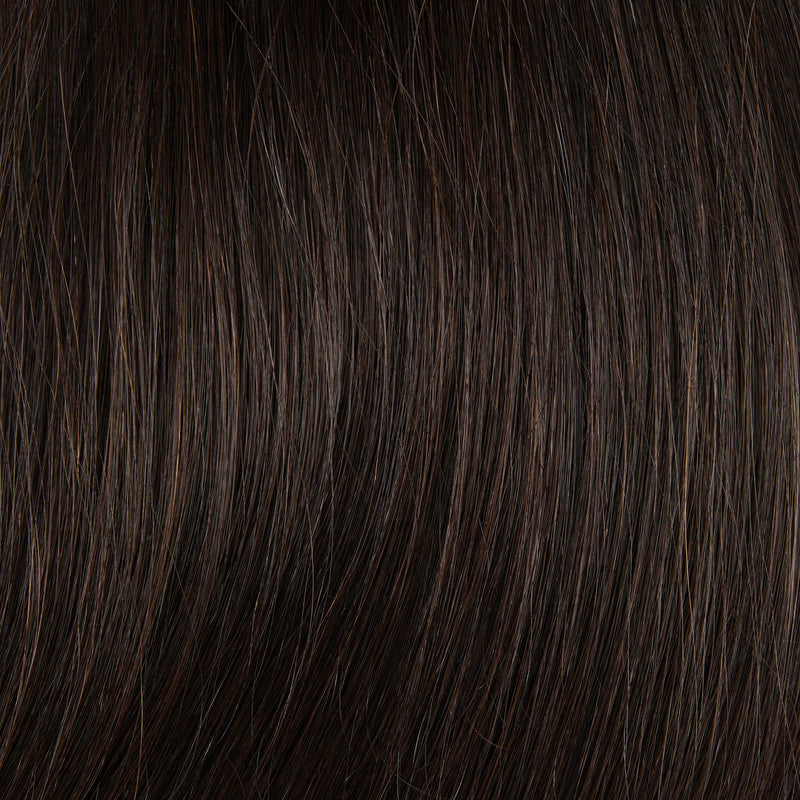 Close-up of hair in #2 Dark Brown.
