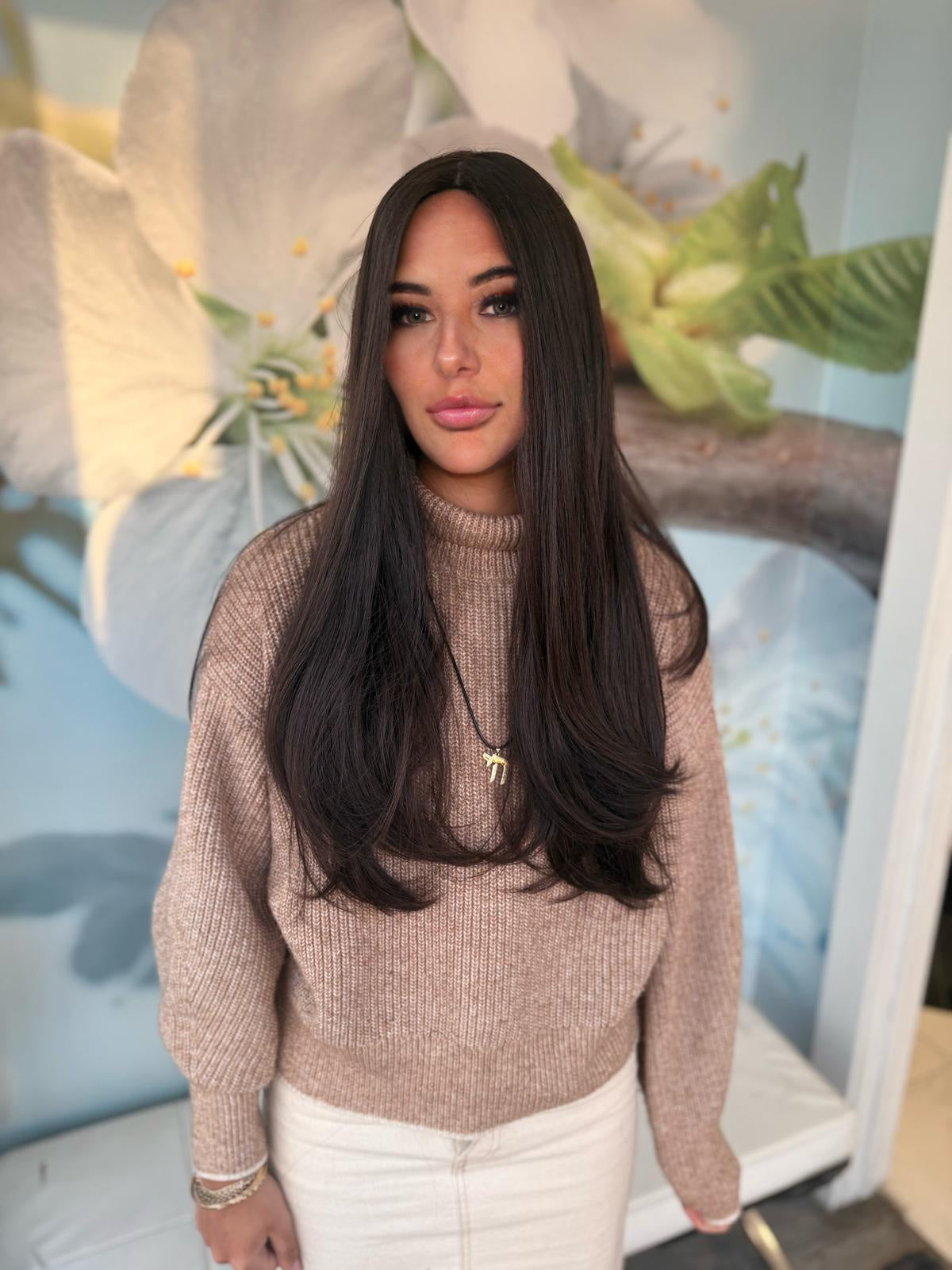 Silk French Top Wig - #1B Darkest Brown