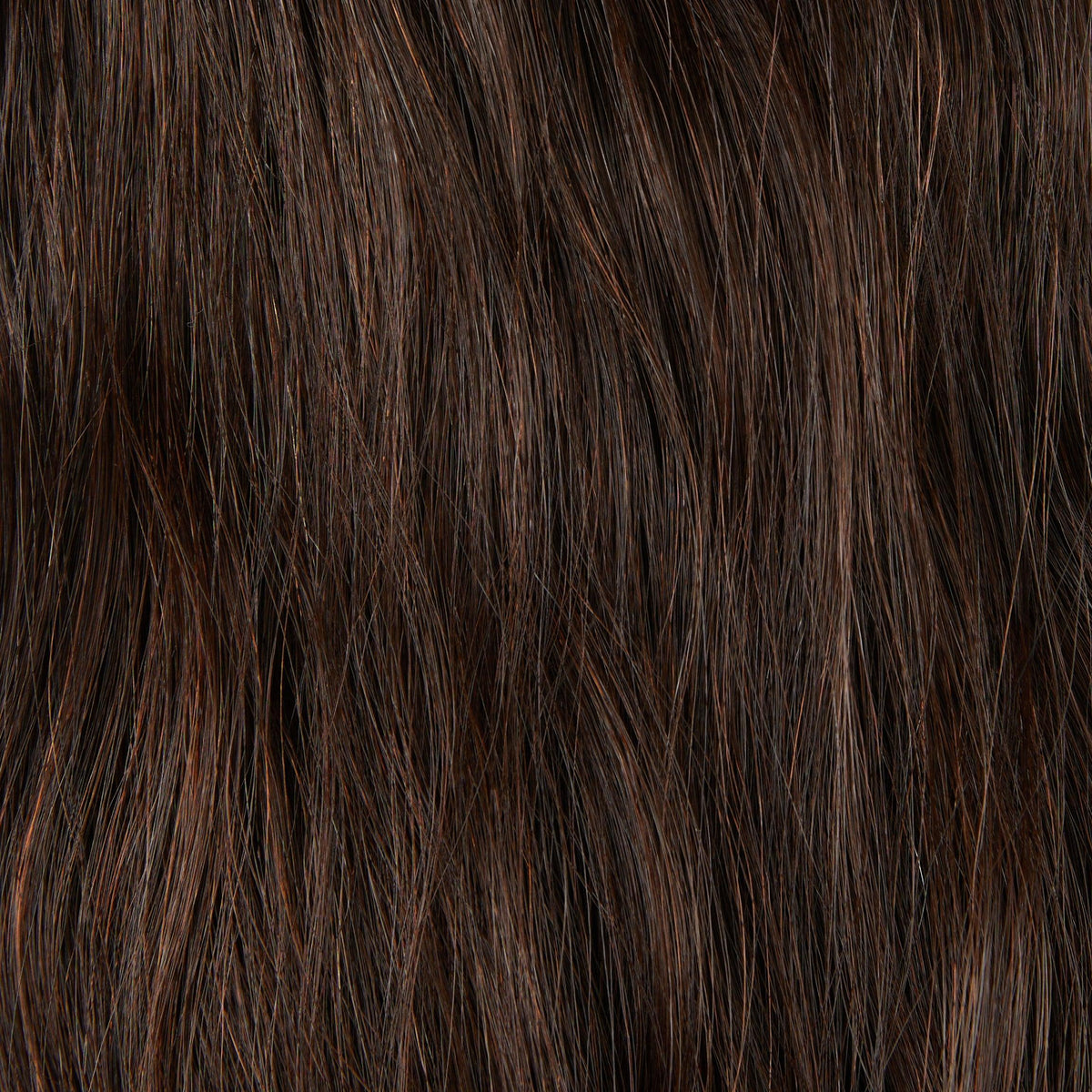 Close-up of hair in #3 Dark Brown / Reddish Tones.