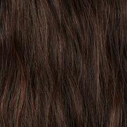 Close-up of hair in #3 Dark Brown / Reddish Tones.