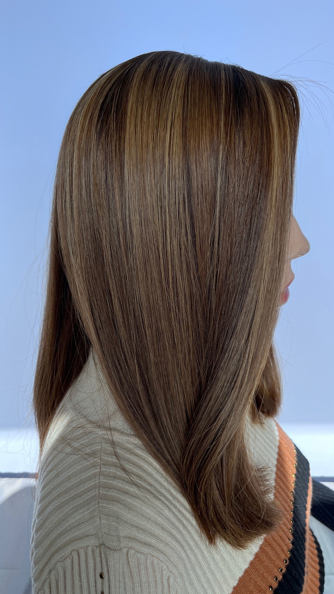 Pre-owned Irene wig, side view.