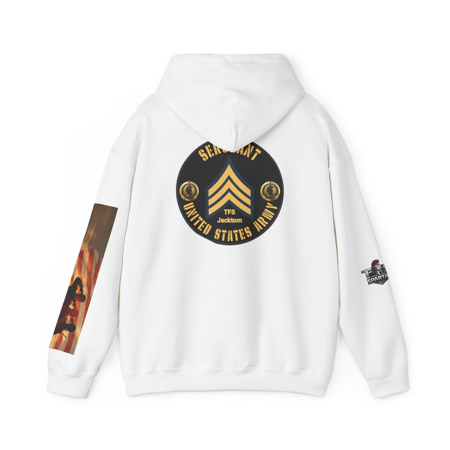Spartan TFS Army Sergeant Hoodie — US Army Emblem Hoodie with “TFS” Graphic