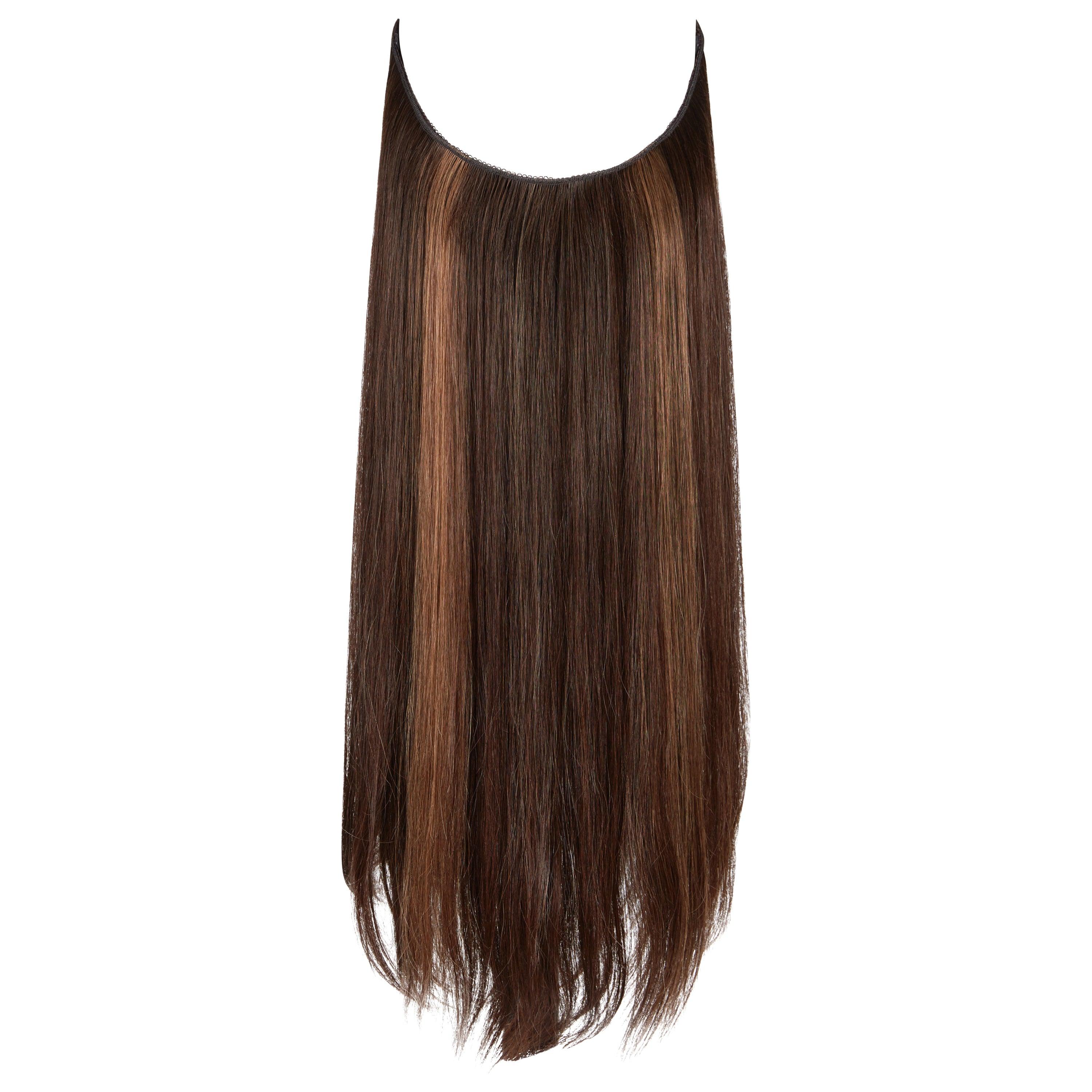 #12-4-6 MEDIUM BROWN+BLONDE HALO EXTENSION - Fortune Wigs