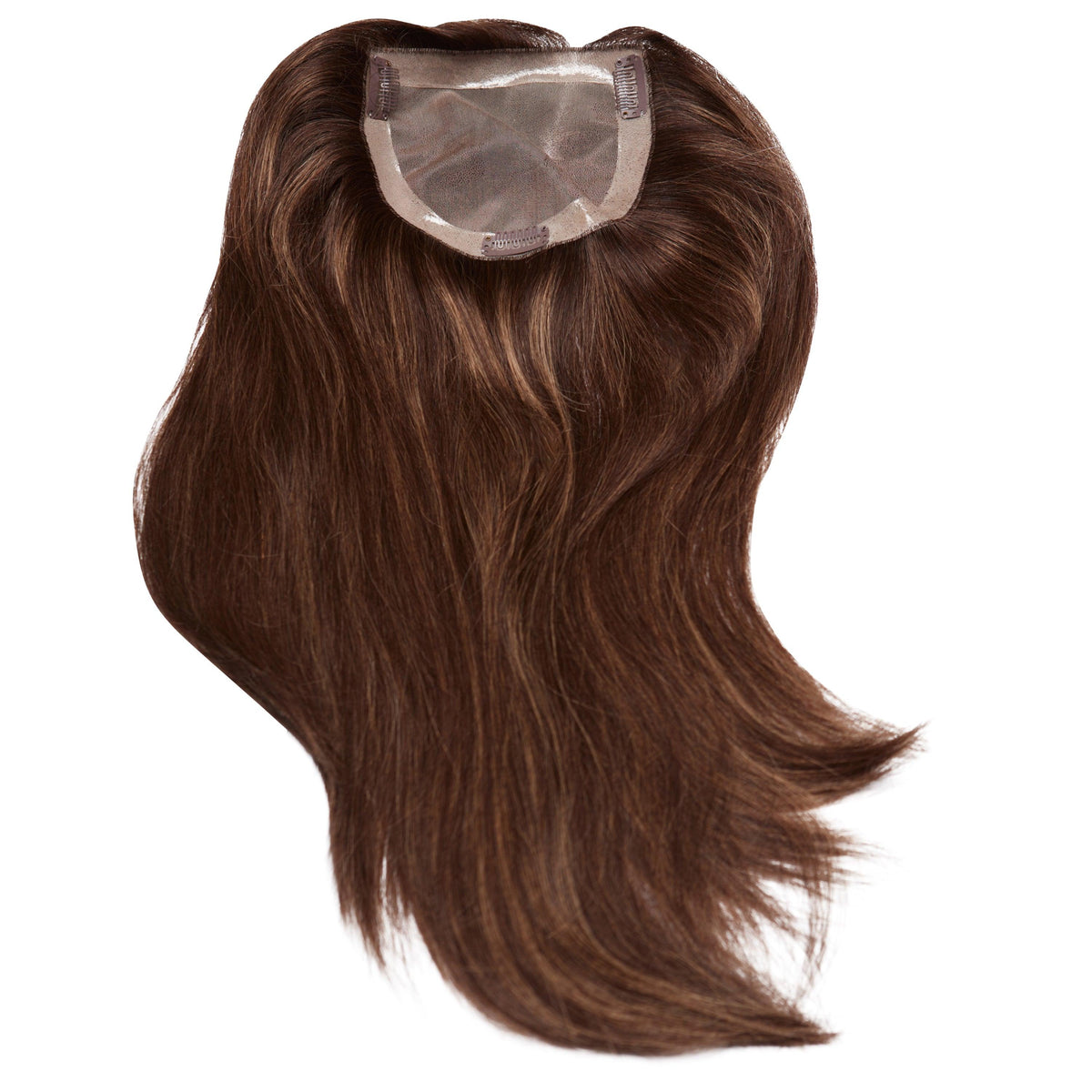 #12-4-6 MEDIUM BROWN+BLONDE MONO TOPPER - Fortune Wigs