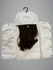 Faux Leather | White Wig Travel Bag with Dual-Use Hanger