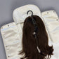 Faux Leather | White Halo & Wig Travel Bag with Dual-Use Hanger