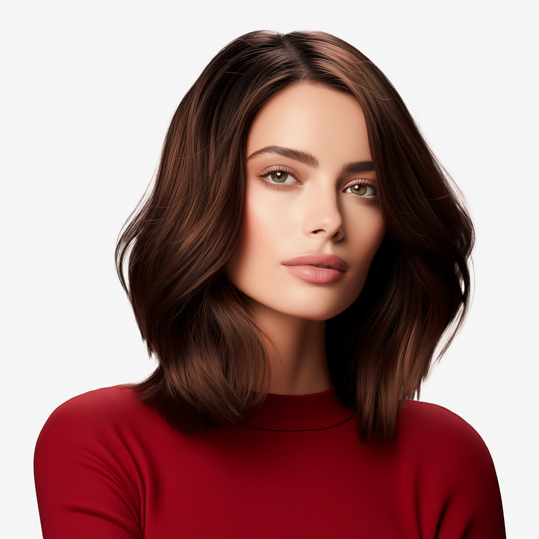 Lace Top Wig - #3 - Dark Brown W/ Reddish Tones