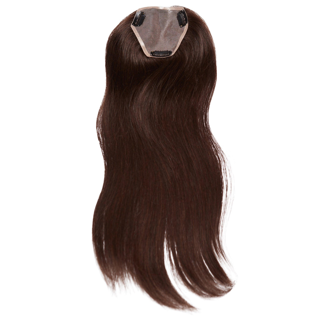 #2-12 DARK BROWN+BLONDE MONO TOPPER - Fortune Wigs