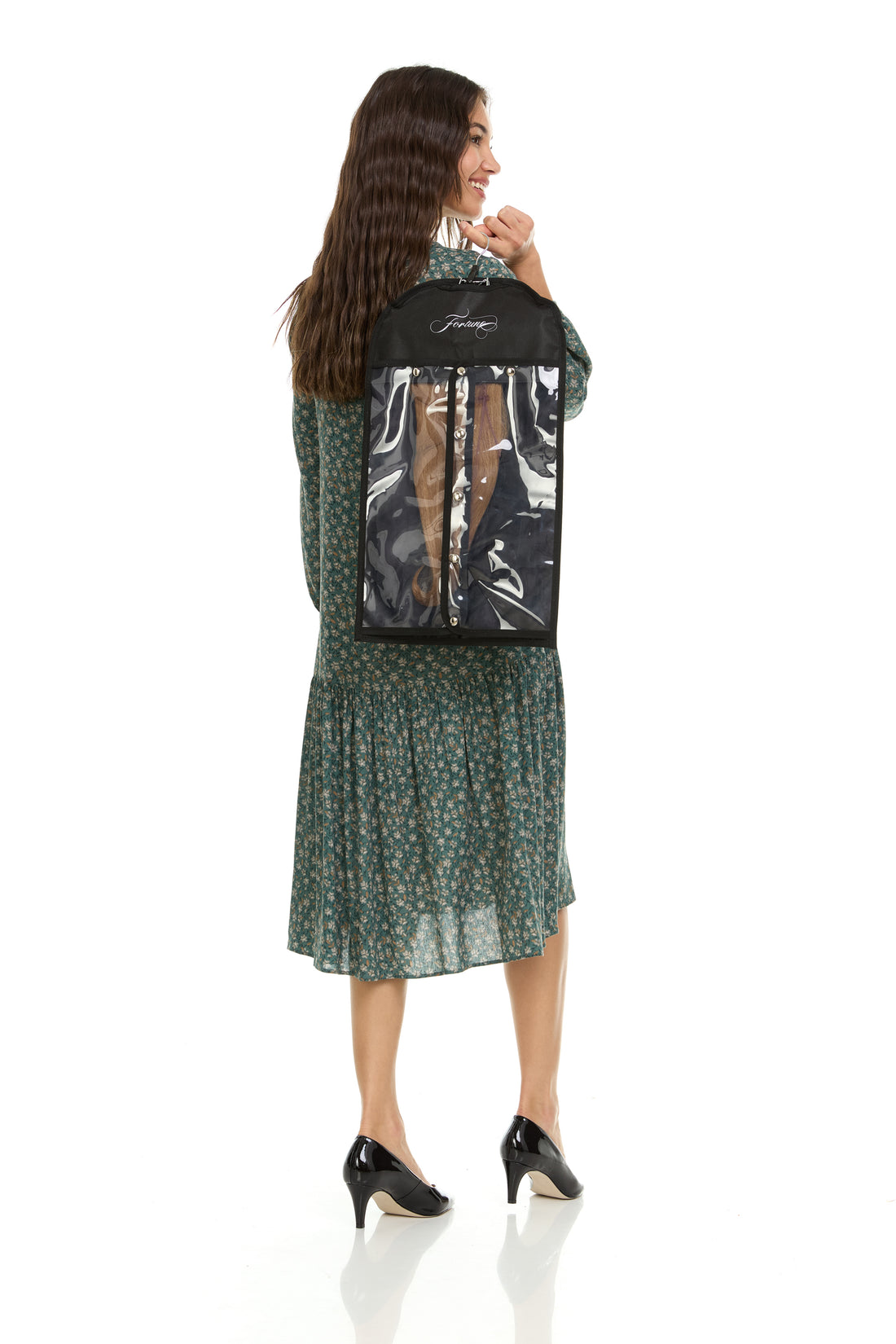 Canvas | Black Wig Travel Bag with Dual-Use Hanger