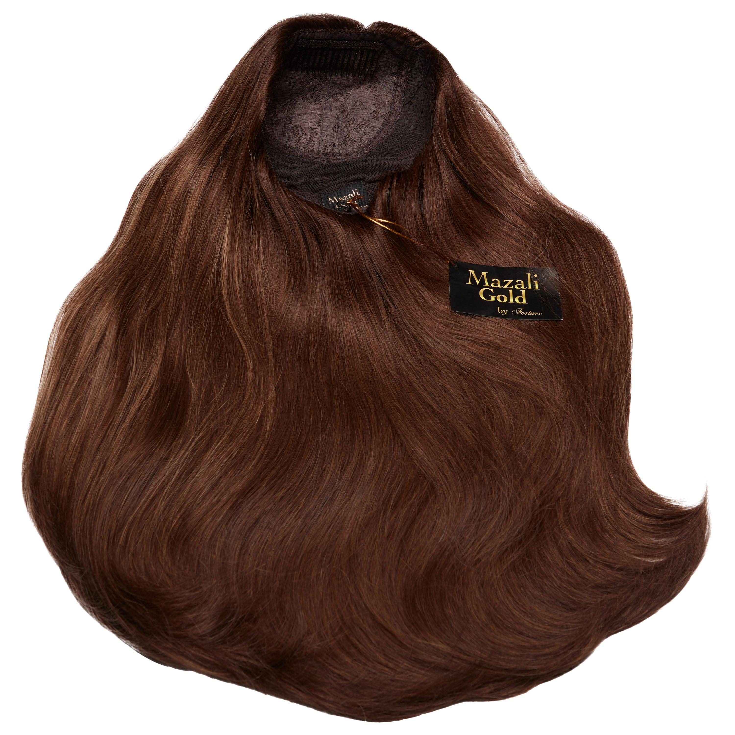 #6-8 MEDIUM BROWN SILK FRENCH TOP WIGS - Fortune Wigs