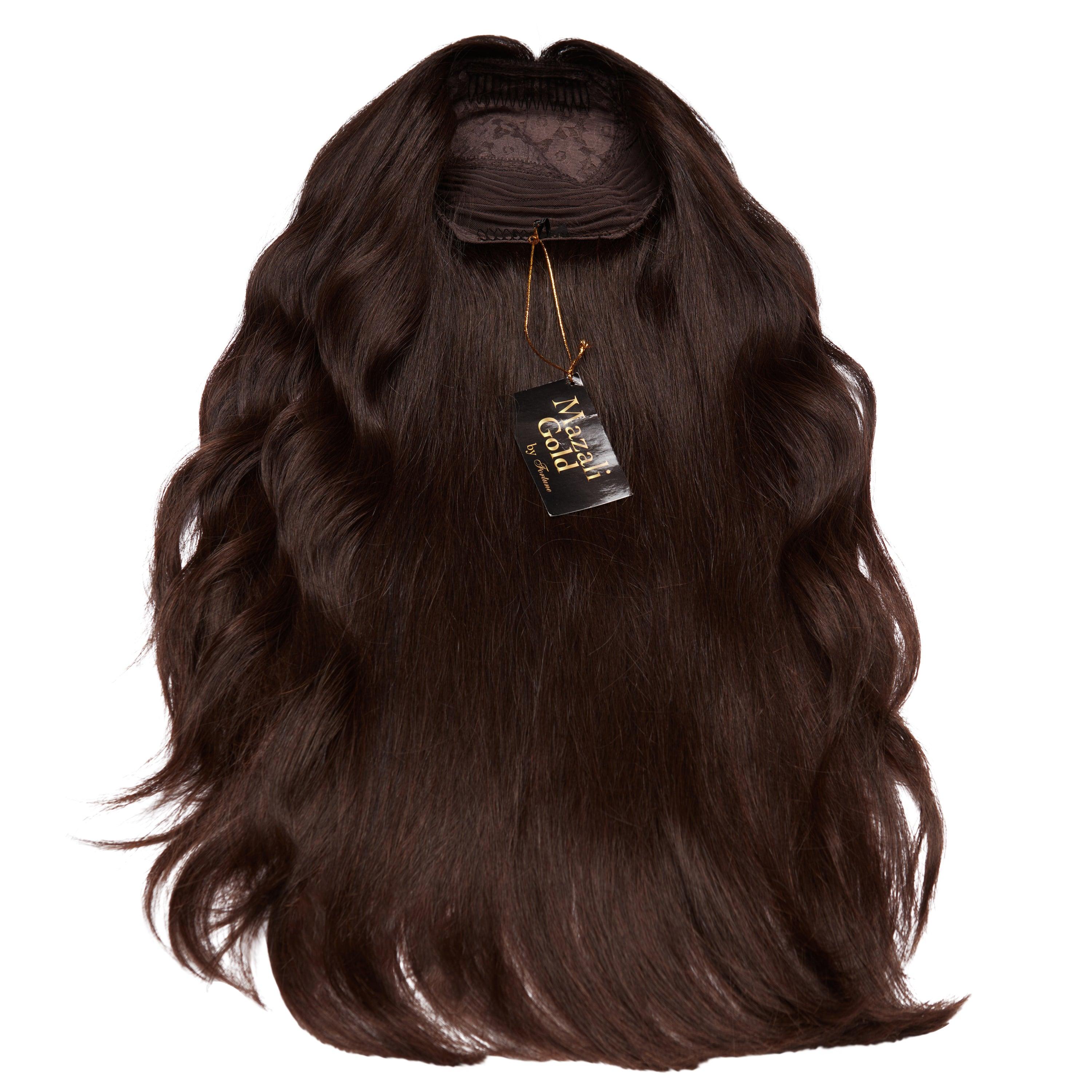 #3 DARK BROWN+REDDISH SILK FRENCH TOP WIGS - Fortune Wigs