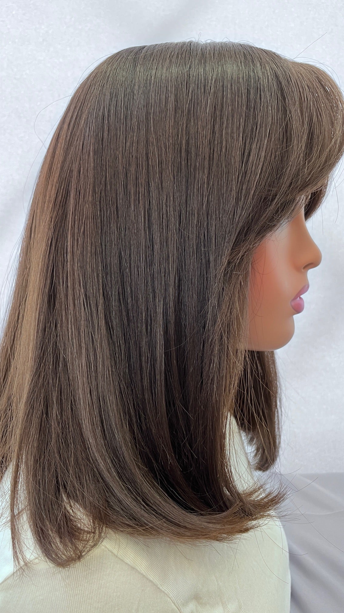 14" Wig With Curtain Bangs