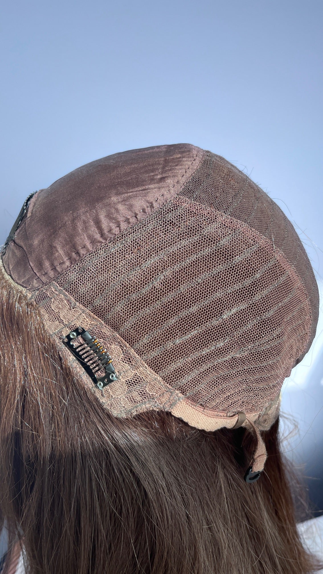 Opposite inside side of the Shevy wig cap.