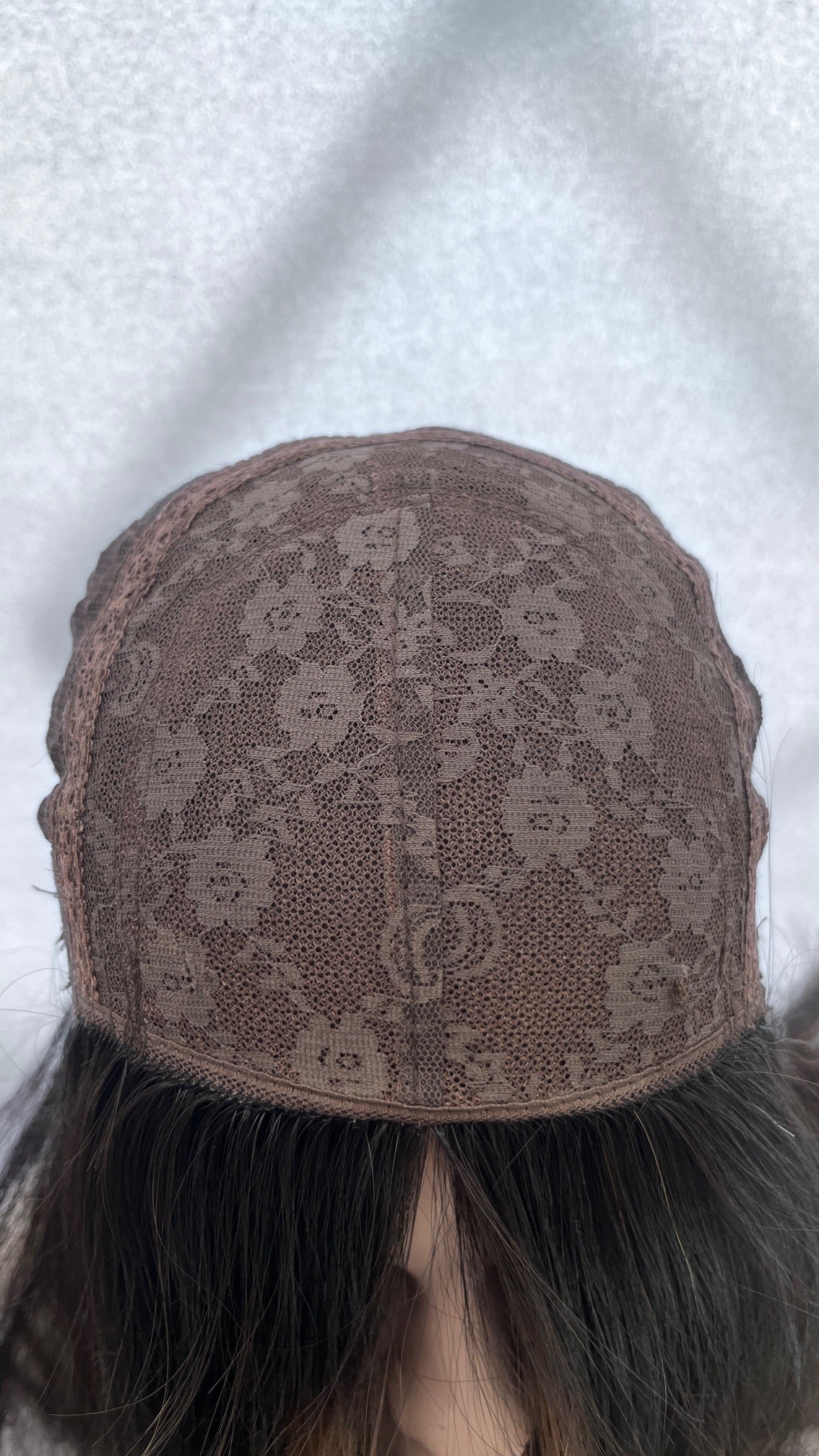 Inside view of the Gali wig's top and front construction