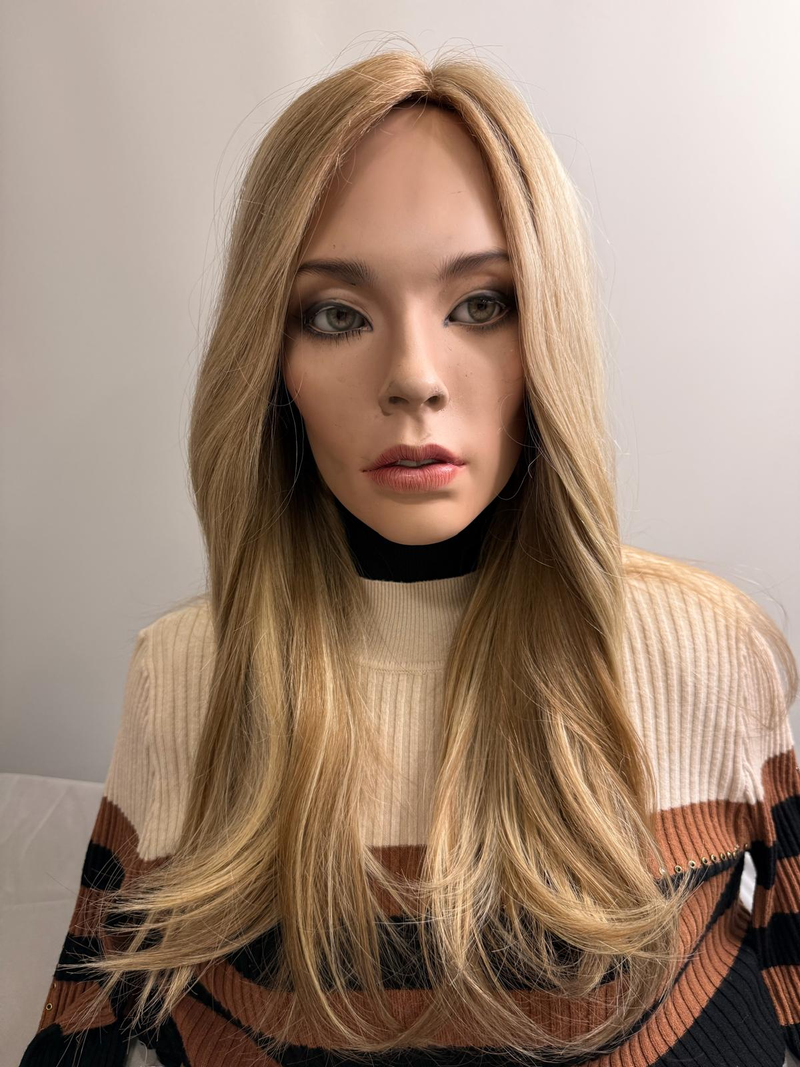 Mazali Silk French Top Wig, 16 inches, #14/613, Large — front view, item 49