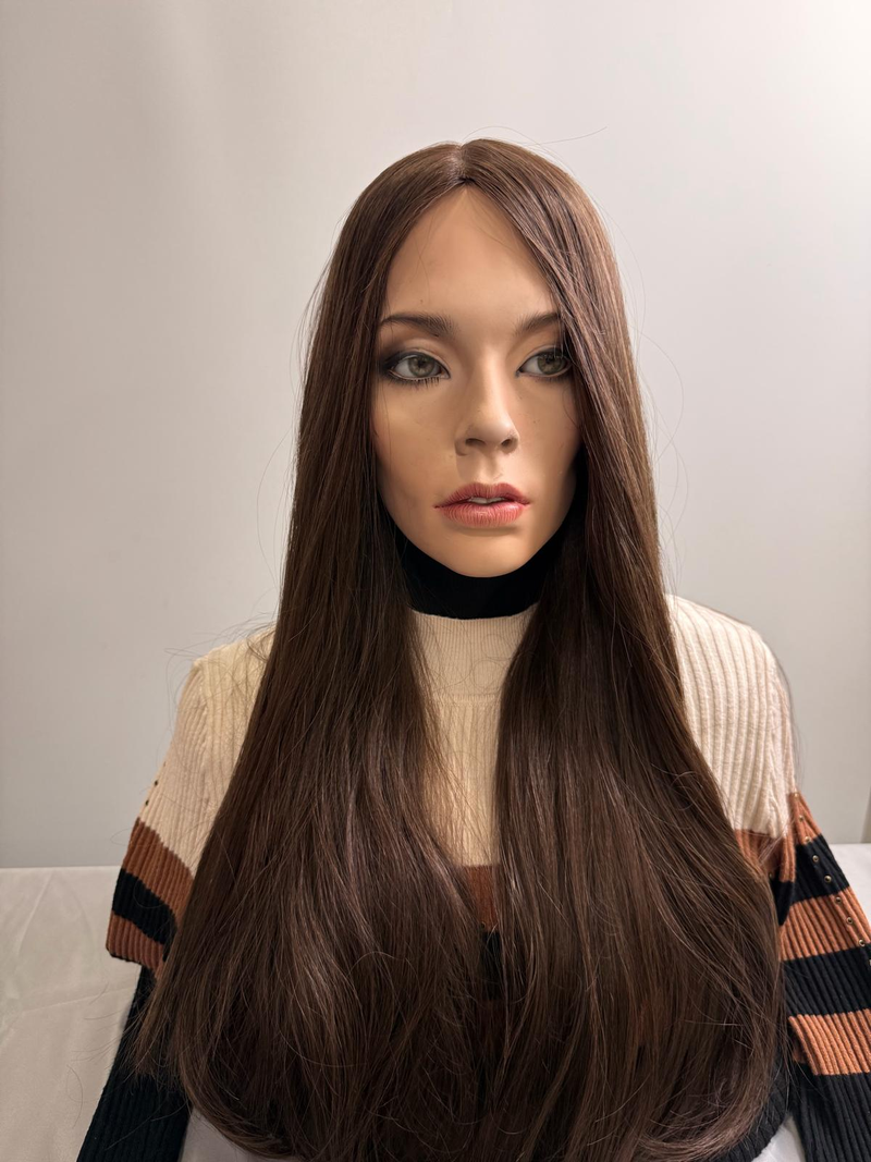 Mazali Silk French Top Wig | 20″ #10/6/8 — front view, item 54