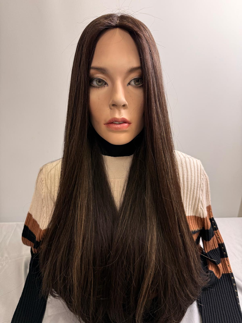 Mazali Silk French Top Wig | 20″ #2/12 — front view, item 56