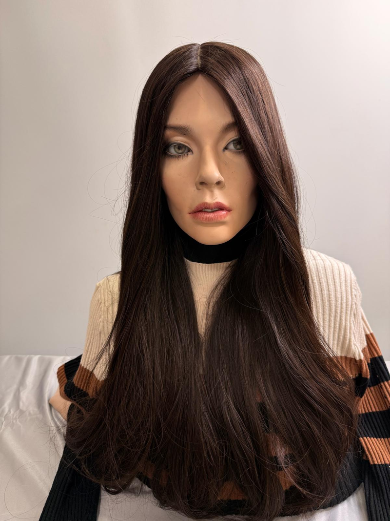 Mazali Silk French Top Wig | 20″ #2/8/6RT2 — front view, item 60