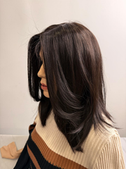 Mazali Silk French Top Wig | 12″ #2 — side view, item 61