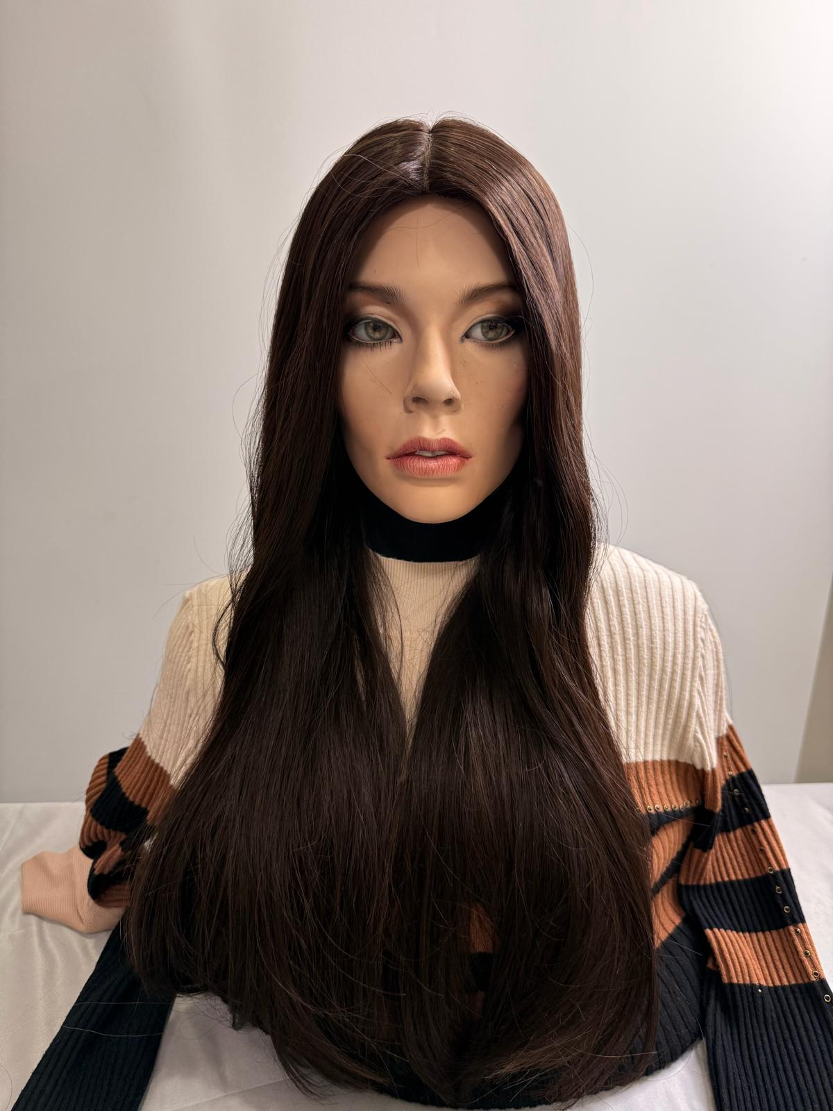 Mazali Silk French Top Wig | 20″ #4 — front view, item 63