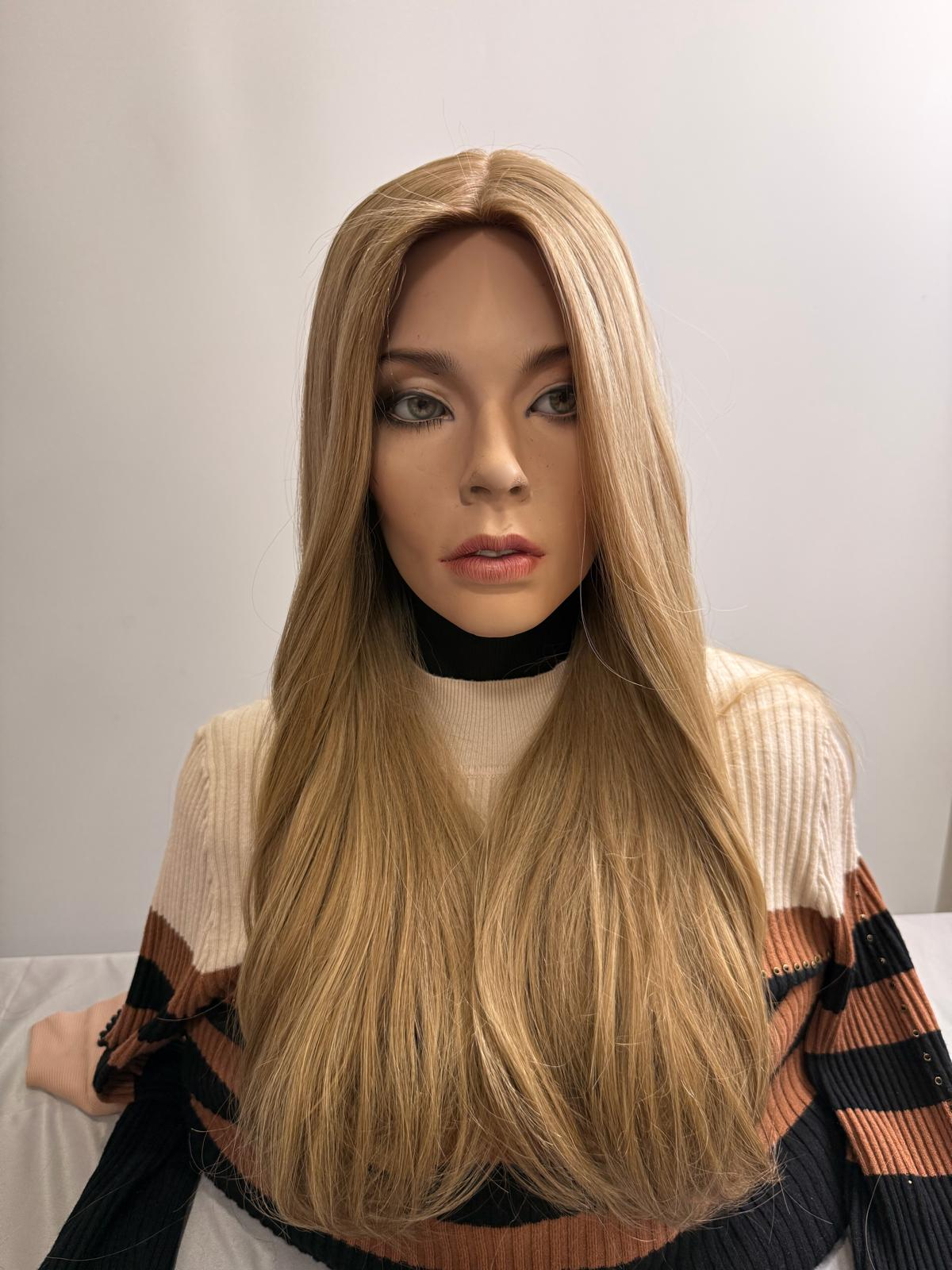 Mazali Silk French Top Wig | 18″ #14/22 — front view, item 64