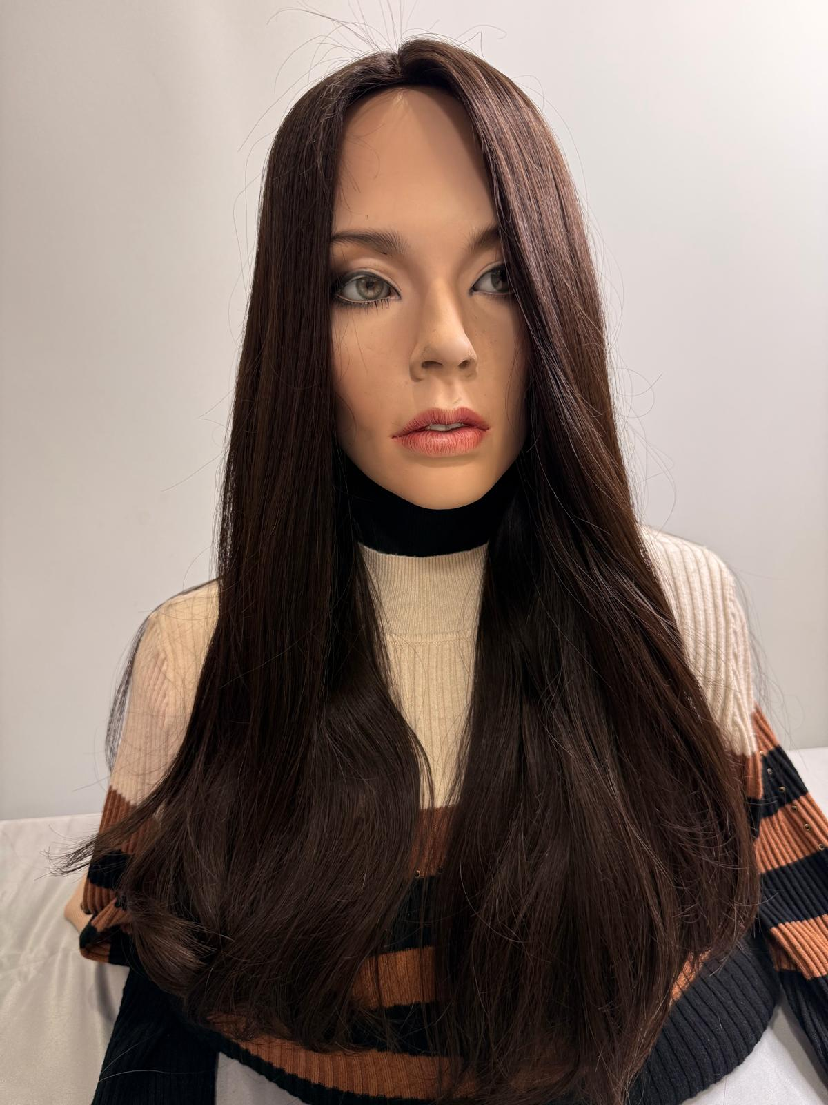 Mazali Silk French Top Wig | 18″ #3 — front view, item 66