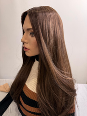 Mazali Silk French Top Wig | 18″ #10/6/8 — side view, item 67