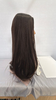 Mazali Silk French Top Wig, 20 inches, #1B — product view 2