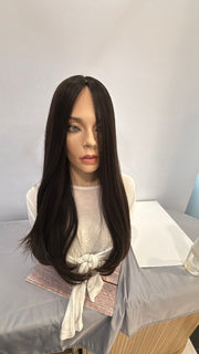 Mazali Silk French Top Wig, 18 inches, #1B — product view 1