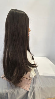 Mazali Silk French Top Wig, 18 inches, #1B — product view 2