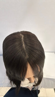 Mazali Silk French Top Wig, 18 inches, #1B — product view 3
